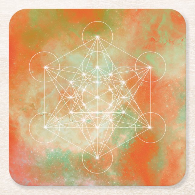 Metatron Square Paper Coaster (Front)