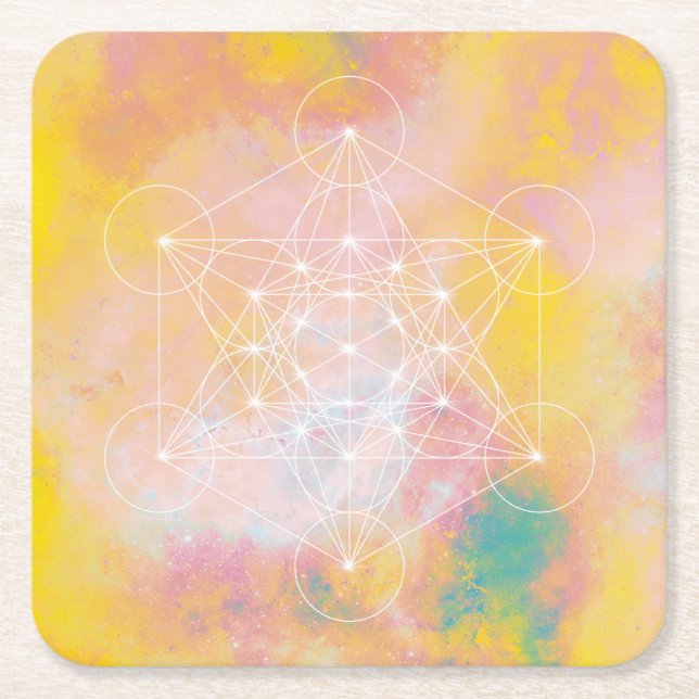 Metatron Square Paper Coaster (Front)