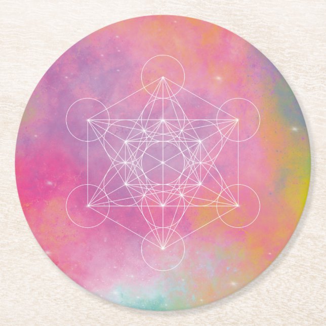 Metatron zen archange round paper coaster (Front)