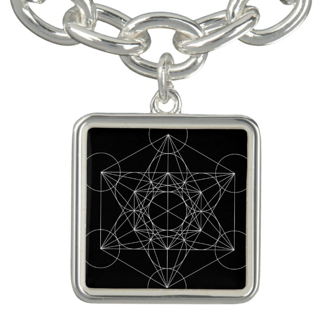 Metatron's Cube Black and White Bracelet (Design)