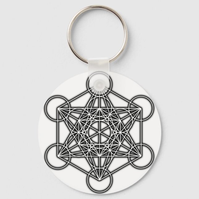 Metatron's Cube (Black) Keychain (Front)