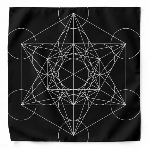 Metatrons Cube Black  White Bandana