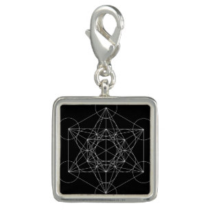 Metatron's Cube Black & White Charm
