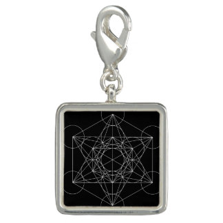 Metatron's Cube Black & White Charm
