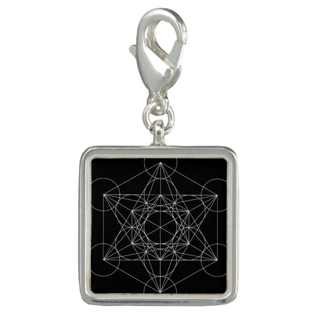 Metatron's Cube Black & White Charm (Front)
