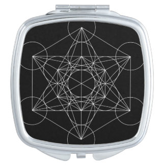 Metatron's Cube Black & White Compact Mirror
