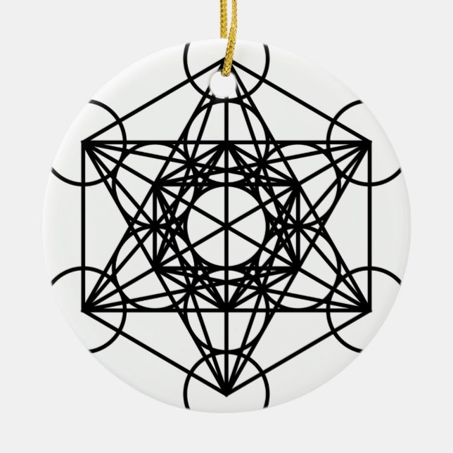 Metatrons Cube Ceramic Ornament (Front)