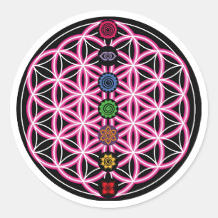 Metatrons Cube, Chakras, Cosmic Energy Centers  Classic Round Sticker