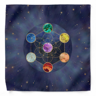 Metatron's Cube Chakras Sacred Geometry Bandana