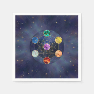 Metatron's Cube Chakras Sacred Geometry Napkins