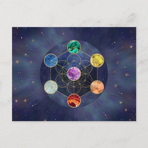 Metatrons Cube Chakras Sacred Geometry Postcard