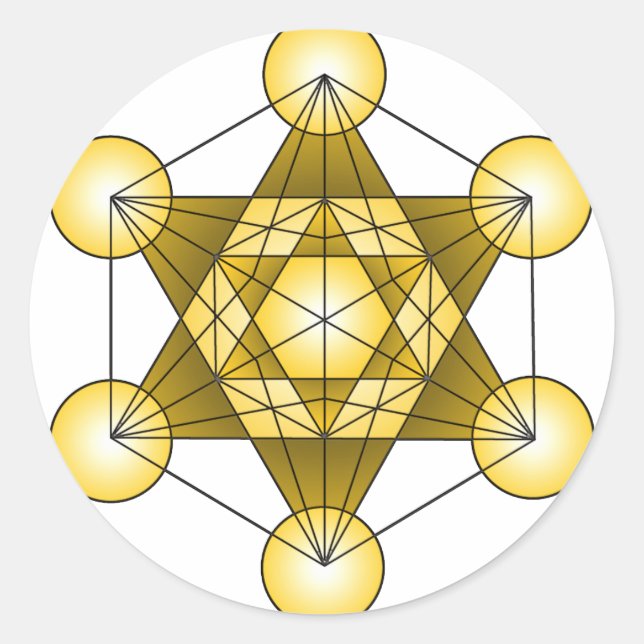 Metatron's Cube Classic Round Sticker (Front)