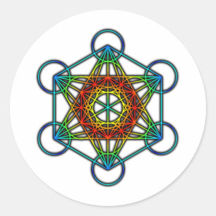 Metatron's Cube (Color 1) Classic Round Sticker