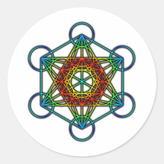 Metatron's Cube (Color 1) Classic Round Sticker