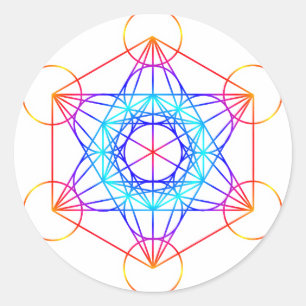 Metatron's Cube (Color 2) Classic Round Sticker
