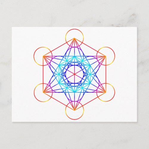 Metatrons Cube Color 2 Postcard