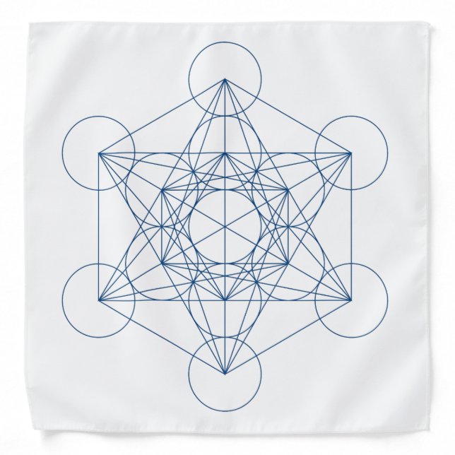Metatron's Cube Crystal Grid Cloth Bandana (Front)
