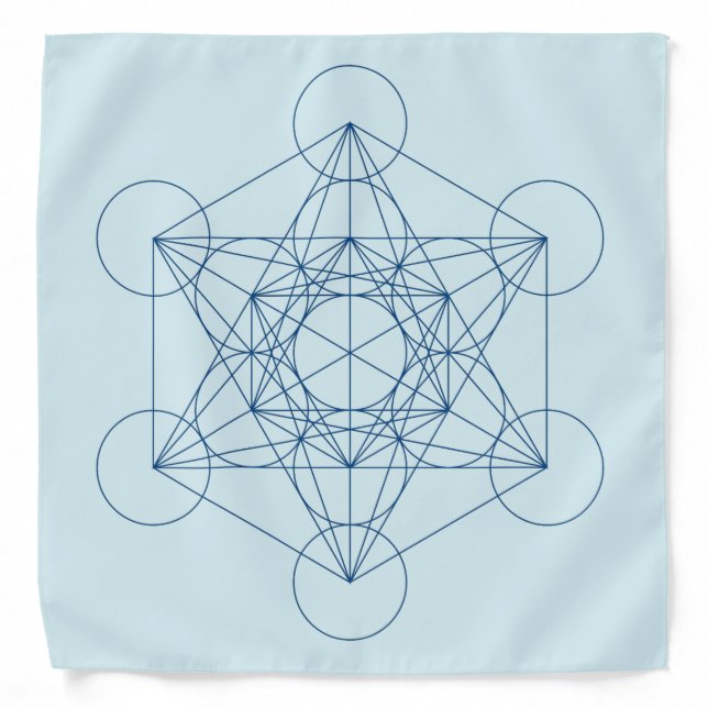 Metatron's Cube Crystal Grid Cloth Bandana (Front)