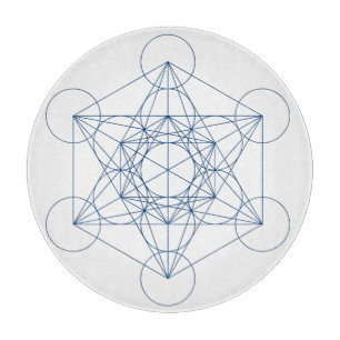 Metatron's Cube Crystal Grid Cutting Board