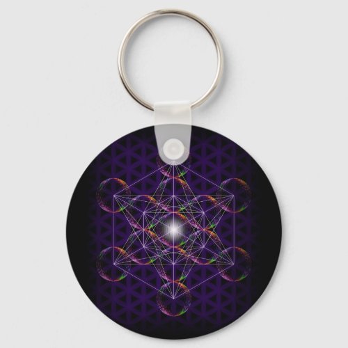Metatrons CubeFlower of Life 2 Keychain