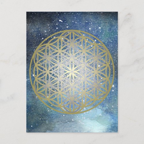 Metatrons Cube Flower of Life  Postcard