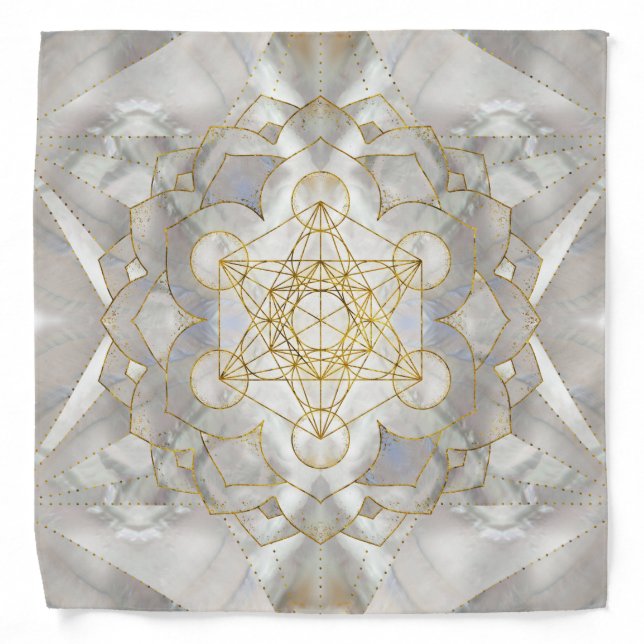 Metatron's Cube in lotus Sacred Geometry Bandana (Front)