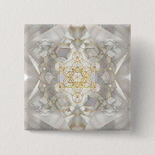 Metatron's Cube in lotus Sacred Geometry Button
