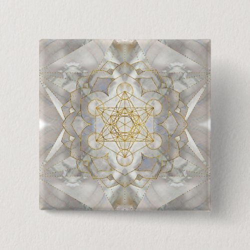 Metatrons Cube in lotus Sacred Geometry Button