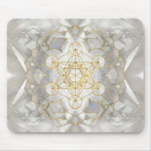Metatron's Cube in lotus Sacred Geometry Mouse Pad