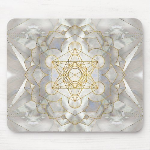 Metatrons Cube in lotus Sacred Geometry Mouse Pad