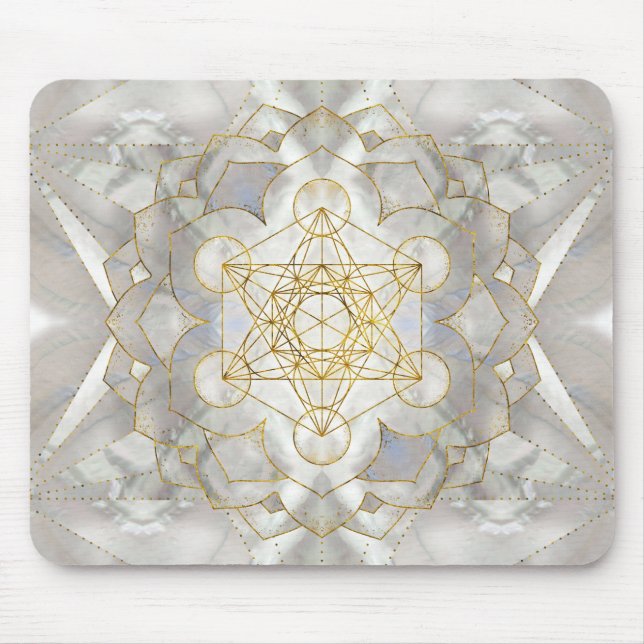 Metatron's Cube in lotus Sacred Geometry Mouse Pad (Front)