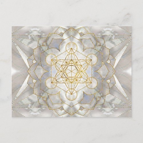 Metatrons Cube in lotus Sacred Geometry Postcard