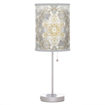 Metatron's Cube In Lotus Sacred Geometry Table Lamp by LoveMalinois at Zazzle
