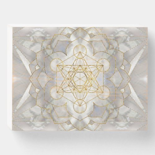 Metatrons Cube in lotus Sacred Geometry Wooden Box Sign