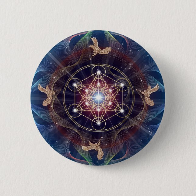 Metatron's Cube - Merkabah Button (Front)