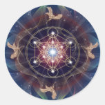 Metatron's Cube - Merkabah Classic Round Sticker