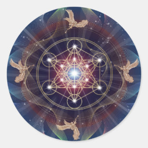 Metatron's Cube - Merkabah Classic Round Sticker
