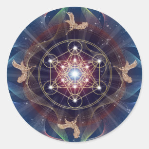 Metatron's Cube - Merkabah - Sacred Geometry Classic Round Sticker