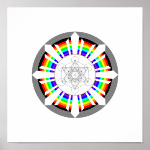 Metatron's Cube Rainbow Prism Poster