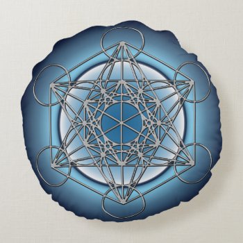 Metatrons Cube Round Pillow by expressivetees at Zazzle