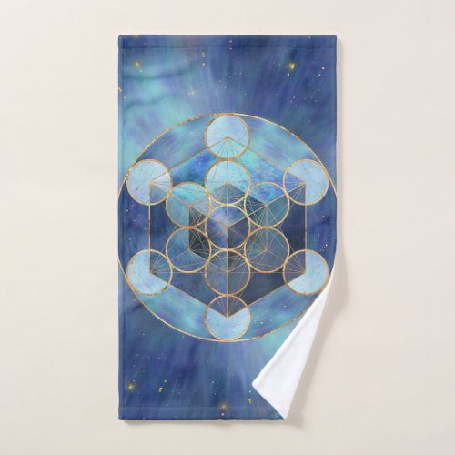 Metatrons Cube Sacred Geometry Bath Towel Set