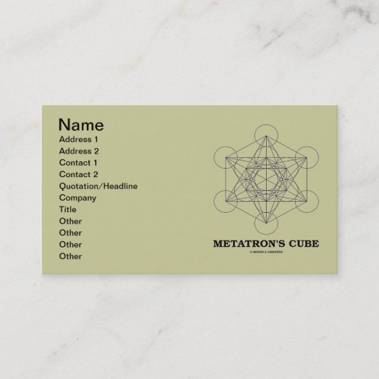 Metatron's Cube (Sacred Geometry) Business Card
