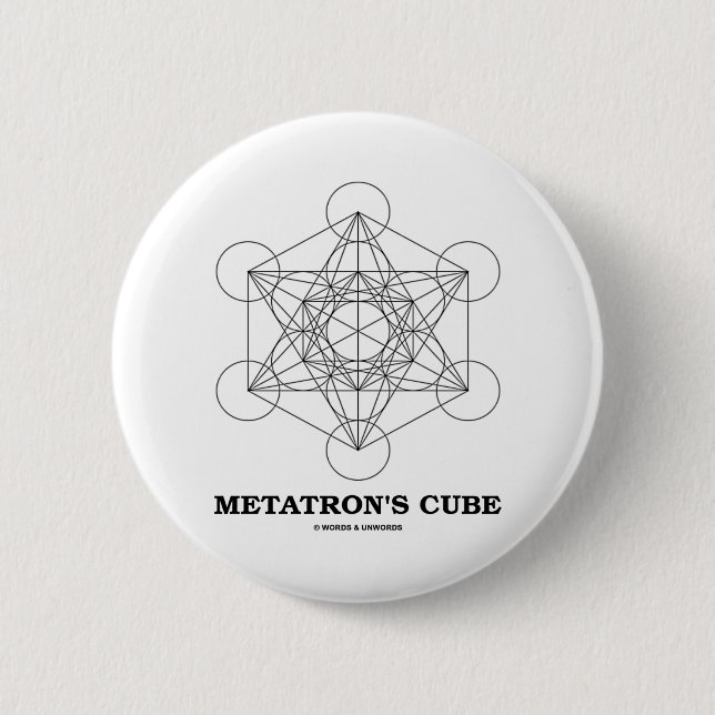 Metatron's Cube (Sacred Geometry) Button (Front)