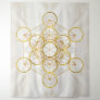 Metatron's Cube Sacred Geometry - Copper and Gold Tapestry