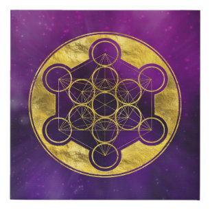 Metatron's Cube Sacred Geometry Faux Canvas Print