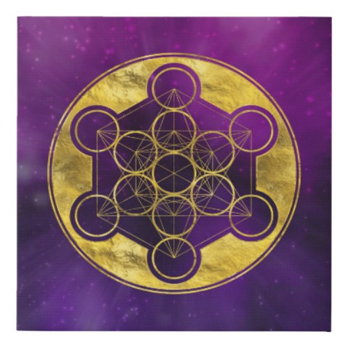 Metatrons Cube Sacred Geometry Faux Canvas Print