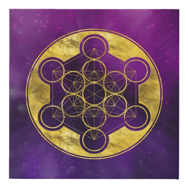 Metatron's Cube Sacred Geometry Faux Canvas Print (Front)
