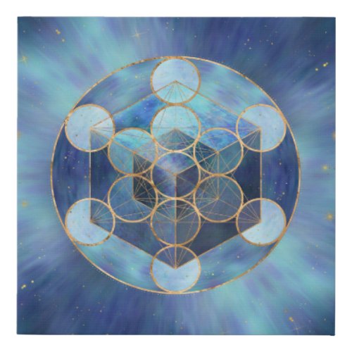 Metatrons Cube Sacred Geometry Faux Canvas Print