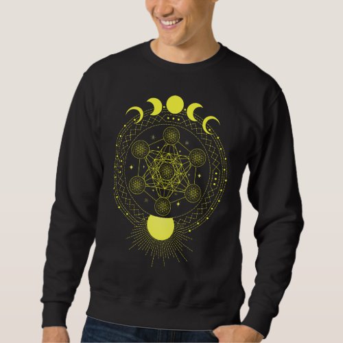 Metatrons Cube Sacred Geometry Flower of Life  Sweatshirt
