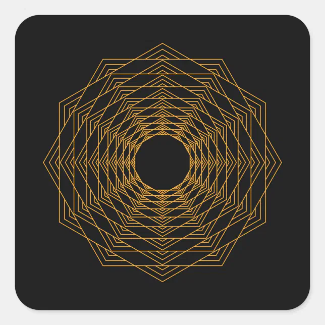 METATRONS CUBE SACRED GEOMETRY Gift Mandala Yoga Square Sticker | Zazzle